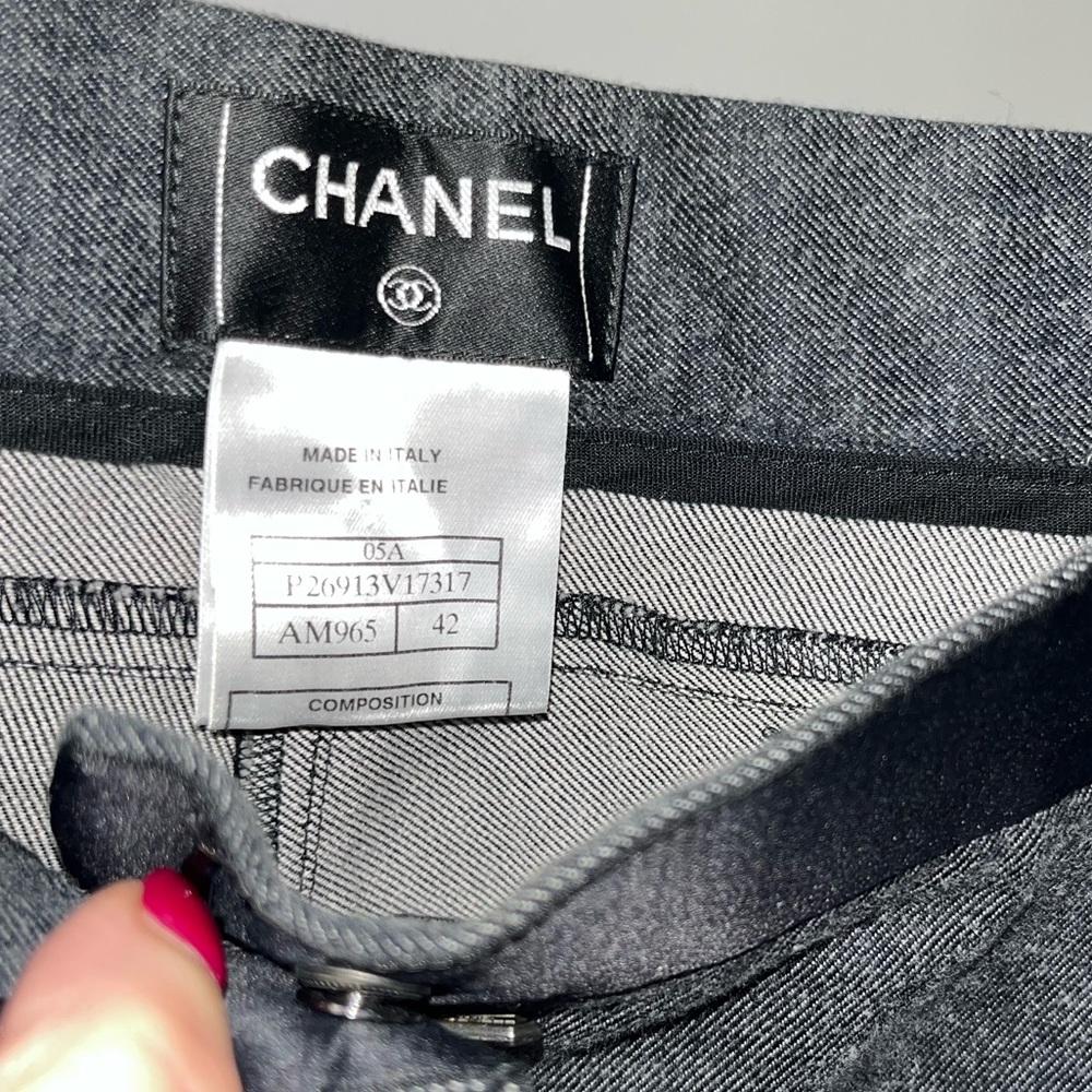 Chanel Gray Pants With Bow Accents - Size FR 42 - Picture 10 of 16